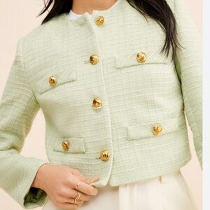Nuuly x Ronny Kobo Mint Green Textured Lady Jacket Size Medium